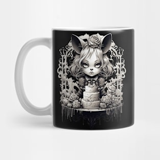 Darkness Reigns: Gothic Style Cat Girl Birthday Tee Mug